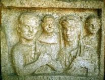 Carving of Roman Family