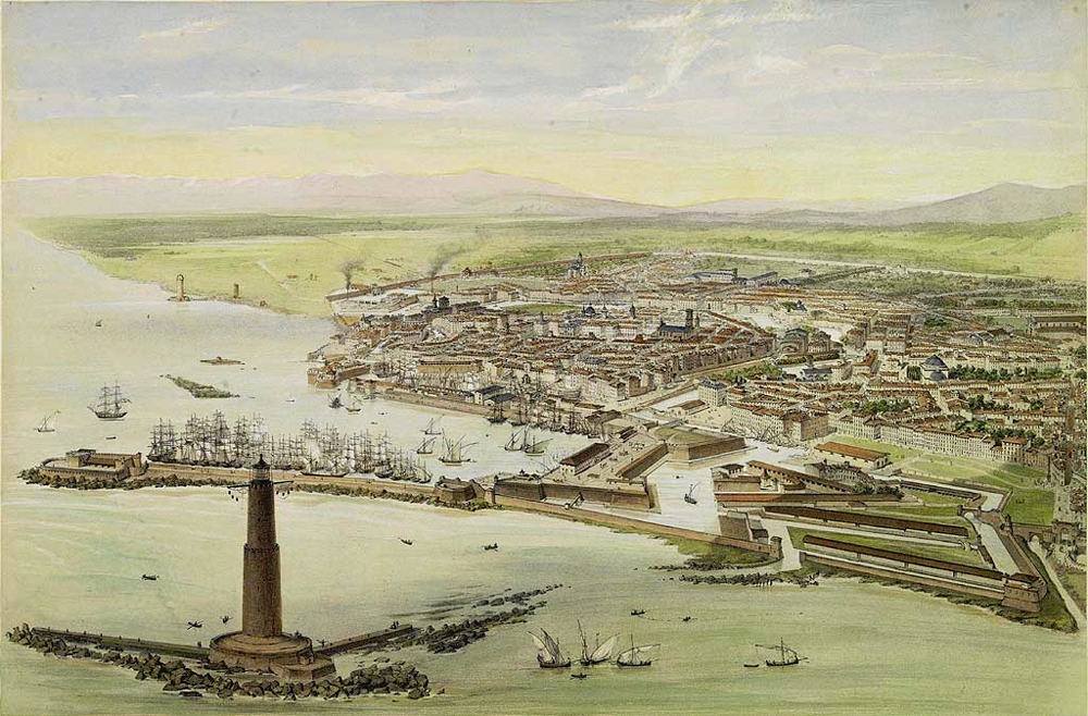 View of Livorno, circa 1850
