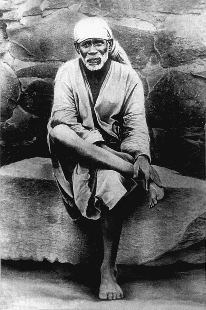Sai Baba of Shirdi, in pose representing divine sovereignty