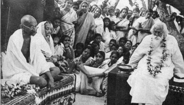Bengali Poet Rabindranath Tagore with Mahatma Gandhi