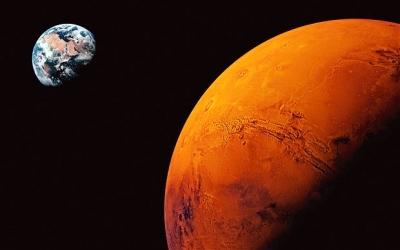 Mars and Earth