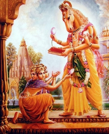 Hayagreeva gives the Vedas to Lord Brahma