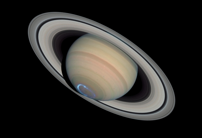 Saturn with Auroras by Cassini