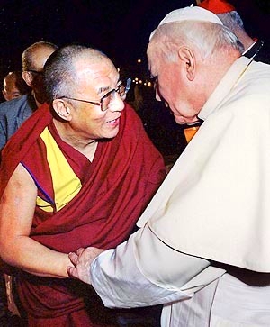 Dalai Lama with Pope John Paul II