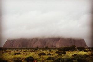Low clouds and rain at Uluru