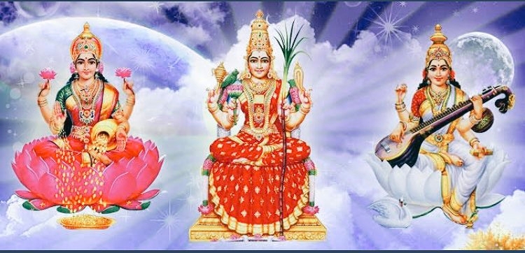 Durga, Lakshmi, Saraswati