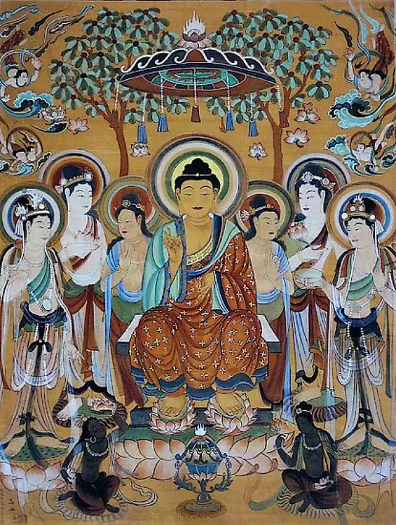 The Bodhisattvas surrounding Buddha